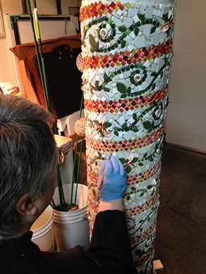 At work on Column #1 - Vicki Dodge