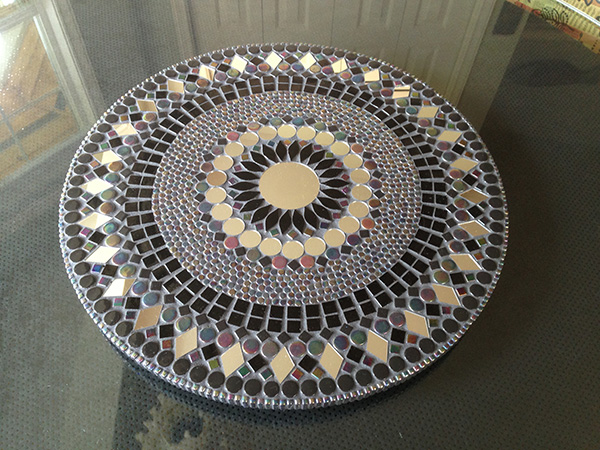 Mosaic lazy susan, 24 inch